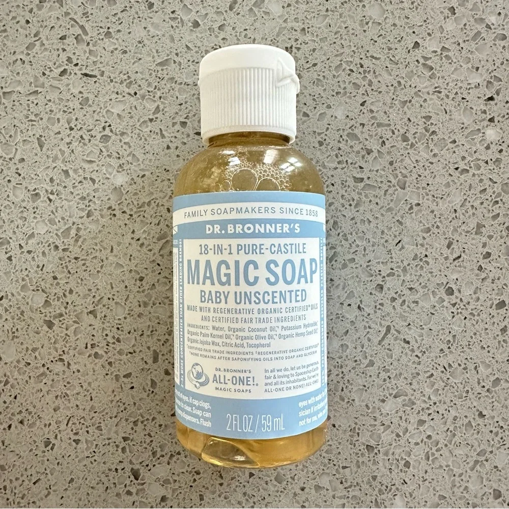Dr. Bronners Pure Castile Baby Soap Unscented 2 FL OZ